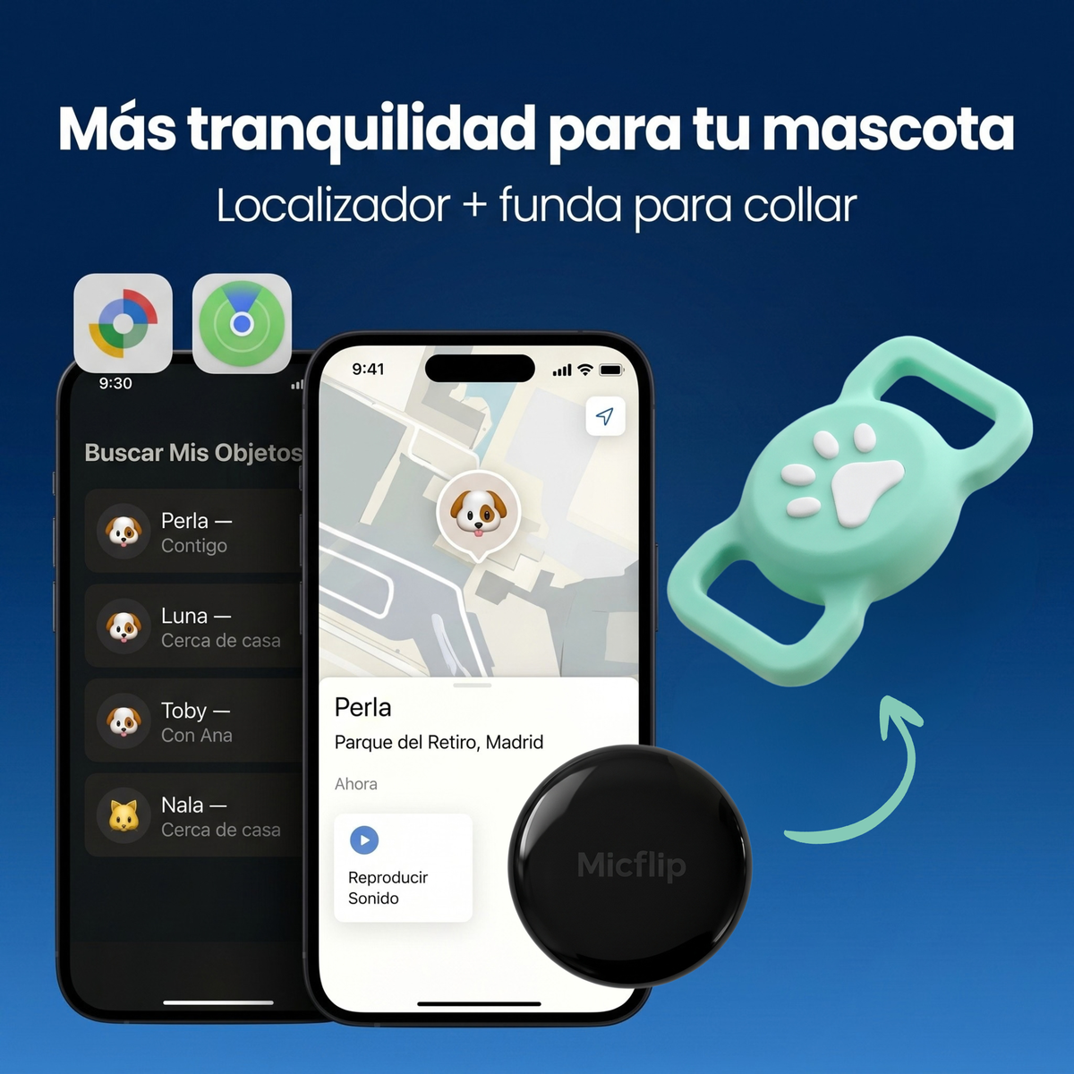 Localizador Inteligente + Funda para Mascotas